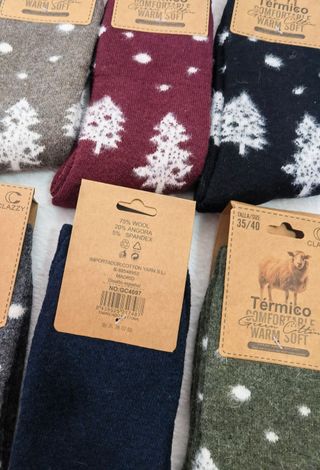 6 Pares Calcetines Térmicos Lana Mujer Talla 35-40