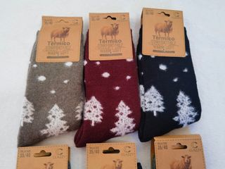 6 Pares Calcetines Térmicos Lana Mujer Talla 35-40