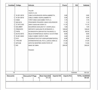 Vespa Piaggio 125 FL Naranja