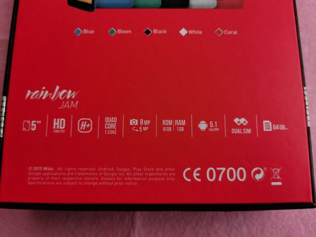 Wiko Rainbow Jam nuevo precintado