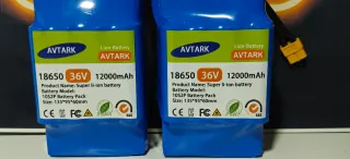 2 Baterías 36V 12000mAh para patinete