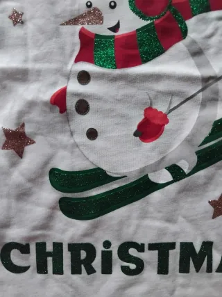 Camiseta Navidad Muñeco Nieve Mujer Talla M