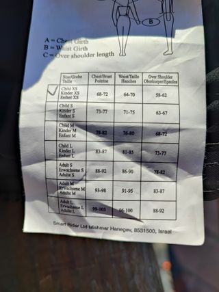 GILET EQUITAZIONE BIMBO XS Livello 3  SMART RIDER