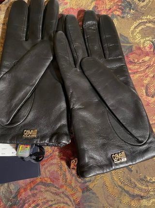 Guantes Roberto Cavalli Negros Piel Cocodrilo
