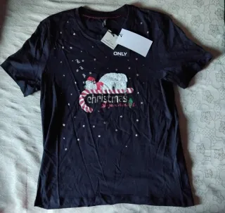 Camiseta ONLY Navidad Talla M Mujer