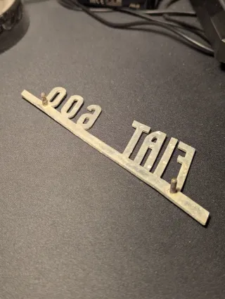 Stemma Logo Scritta FIAT 600 Cromato Vintage