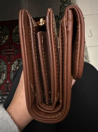 Portafogli donna a quadri con chiusura dorata