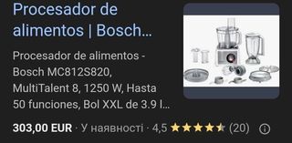 Robot de cocina - BOSCH MC812S820 1250w