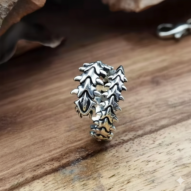 Anello Spina Dorsale Gotico Vintage Inox