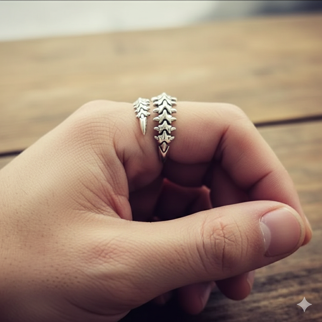 Anello Spina Dorsale Gotico Vintage Inox