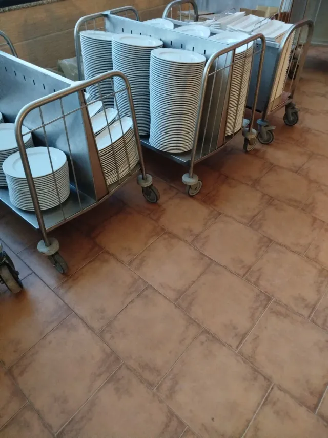 Carros de pratos de aço inoxidável