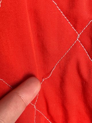 Chaqueta acolchada vintage roja (M cuello de pana