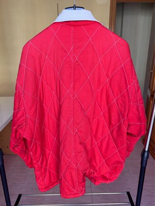 Chaqueta acolchada vintage roja (M cuello de pana