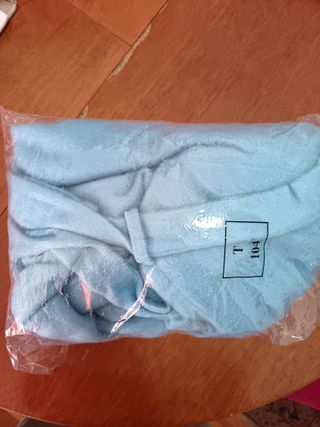 Bata de franela azul