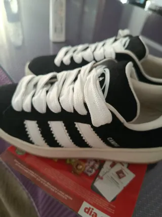 Zapatillas Adidas Campus Negras y Blancas