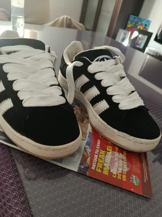 Zapatillas Adidas Campus Negras y Blancas