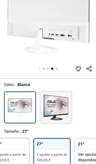 ASUS VZ279HE-W - Monitor para PC