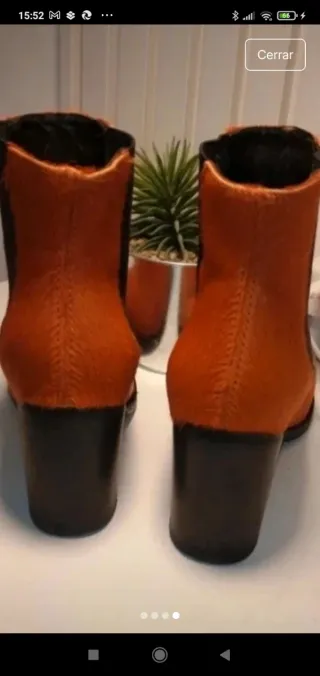 Botines piel de potro naranjas