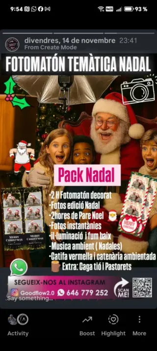 Servicio de Papa Noel a domicilio.