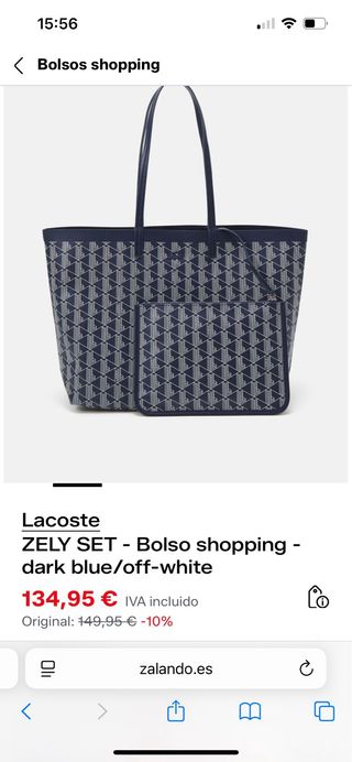 Bolso Lacoste Azul y Blanco Nuevo