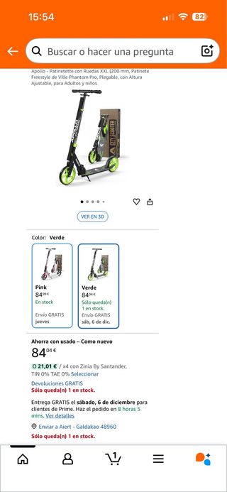 Patinete Apollo Phantom Pro XXL Nuevo a estrenar