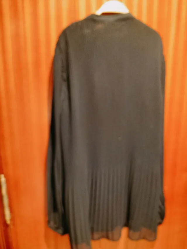 Camisa Zara Talla S Plisada Negra