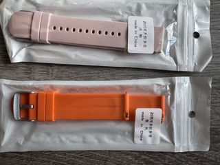 Correas de reloj de silicona (rosa y naranja)