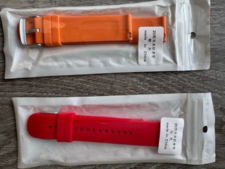 Correas de reloj de silicona (rosa y naranja)