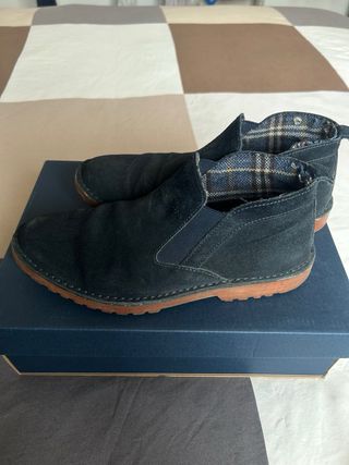 Polacchine scamosciate blu scuro