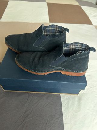 Polacchine scamosciate blu scuro