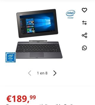 Portátil 2 en 1 Asus Transformer Book T100TAF 10.1