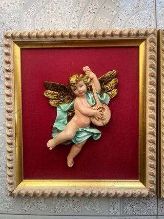 Juego 2 Cuadros Ángeles Hechos a Mano