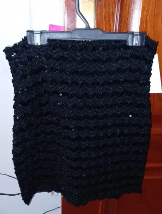 Falda fiesta lentejuelas negra