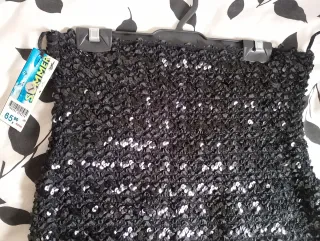 Falda fiesta lentejuelas negra