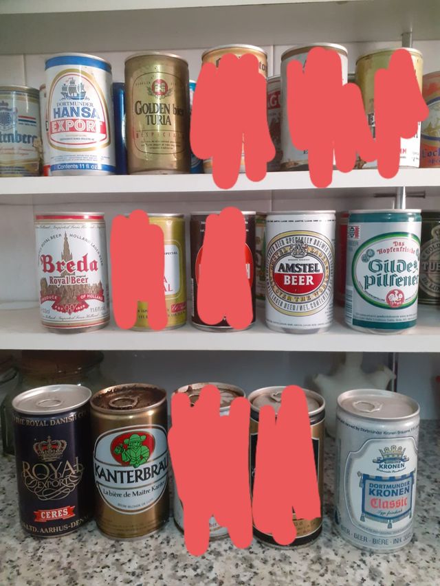Latas de cerveza vacías coleccionables