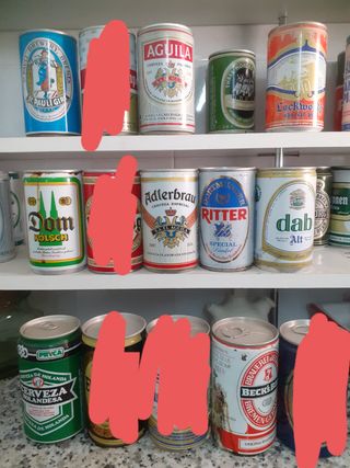 Latas de cerveza vacías coleccionables