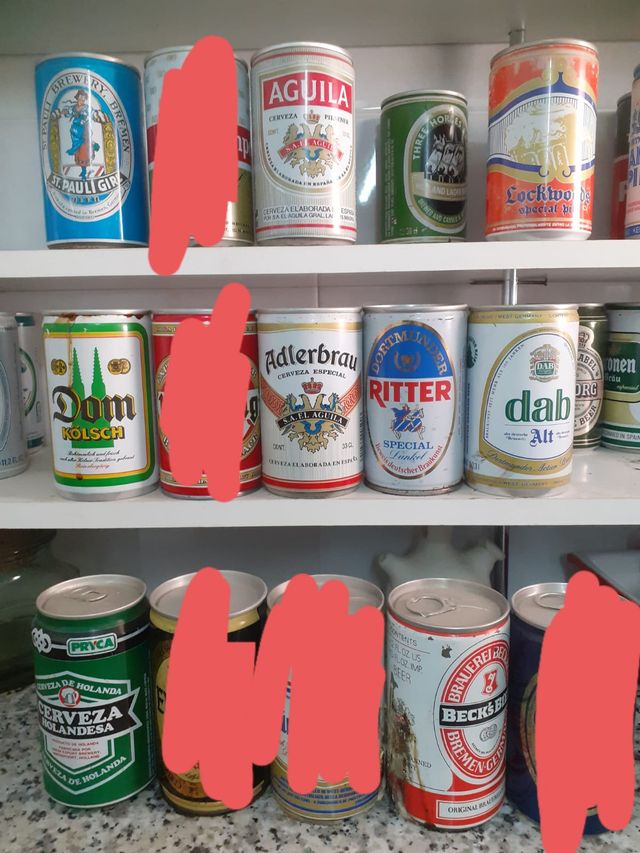 Latas de cerveza vacías coleccionables