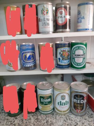 Latas de cerveza vacías coleccionables