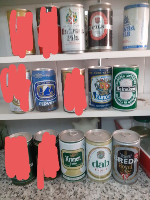 Latas de cerveza vacías coleccionables