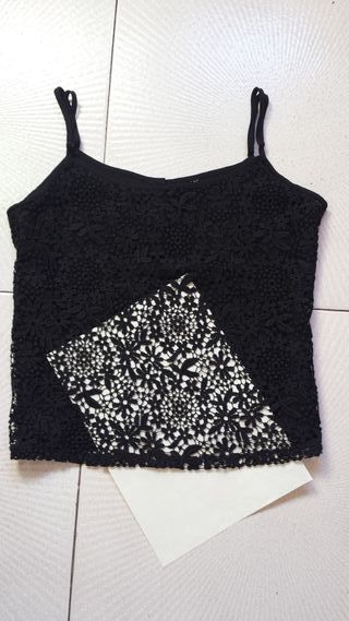 Nuevo Top sexy todo bordado flores