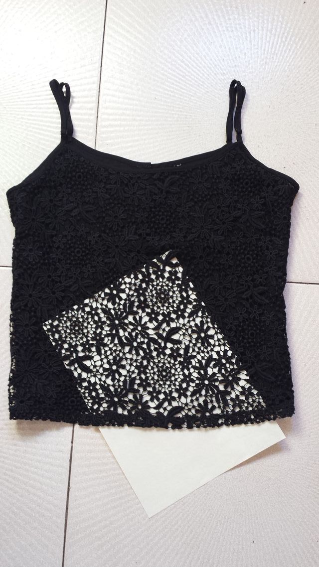 Nuevo Top sexy todo bordado flores