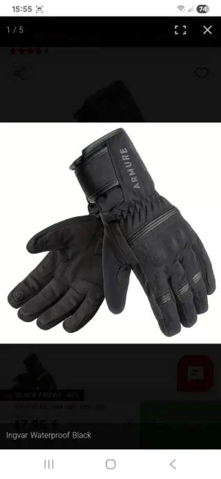 Guantes Invierno ARMURE Talla XL Negros
