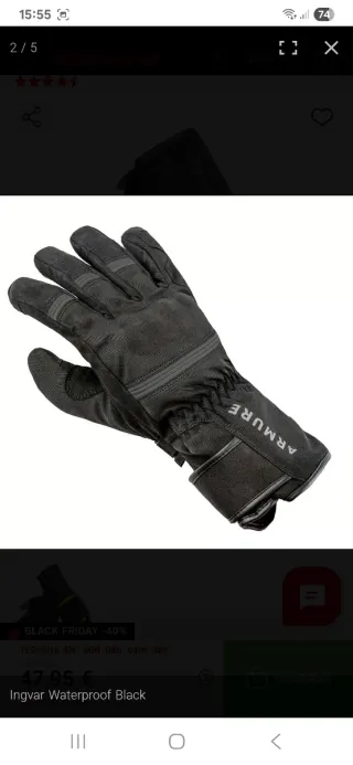 Guantes Invierno ARMURE Talla XL Negros