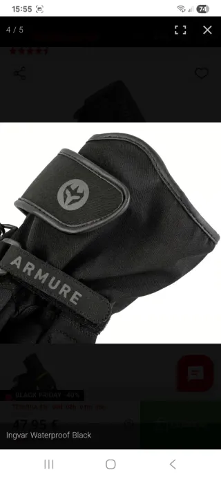 Guantes Invierno ARMURE Talla XL Negros