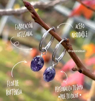 Pendientes Sky Drops, aro acero inoxidable.