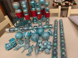 Decorazioni Natalizie Azzurre e Argento