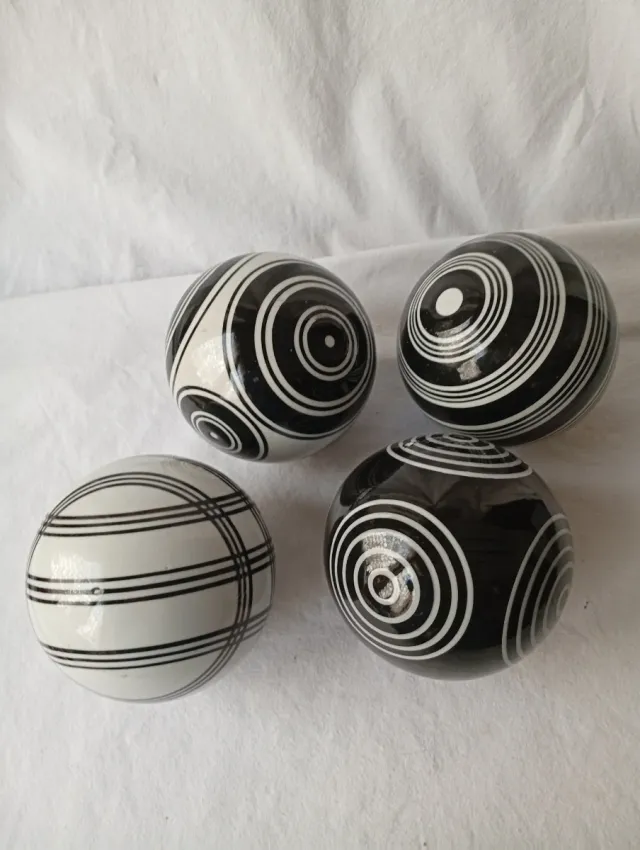 4 Bolas Cerámica Vintage Decoración