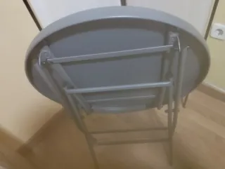 TAVOLO ACCIAIO LACATO CON VETRO TEMPERATO PIEGHEVOLE LEROY