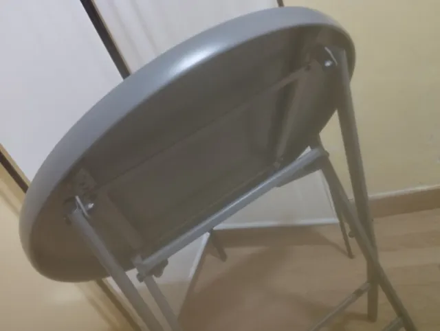 TAVOLO ACCIAIO LACATO CON VETRO TEMPERATO PIEGHEVOLE LEROY