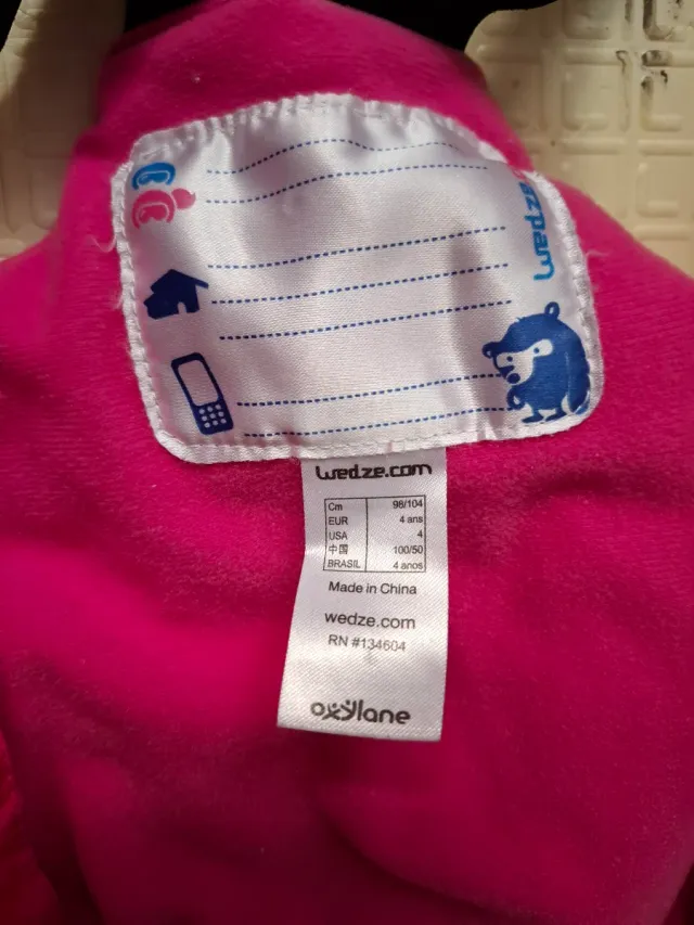 Pantalónes de esquí para niña 4 años